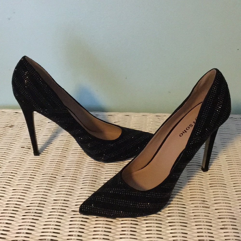 Black and silver Rhinestone Heels